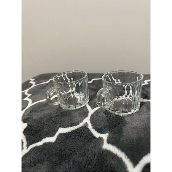 Bermioli Rocco set of 2 coffee espresso clear glass cups made in Italy - Picture 1 of 10